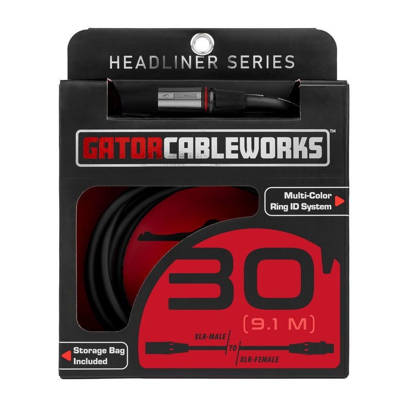 Gator GCWH-XLR-30 Headliner Series XLR Microphone Cable – 30ft