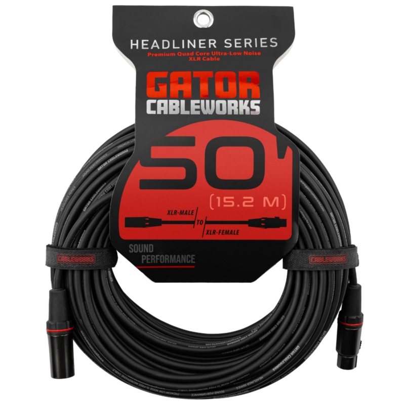 Gator GCWH-XLR-50 Headliner Series XLR Microphone Cable – 50ft