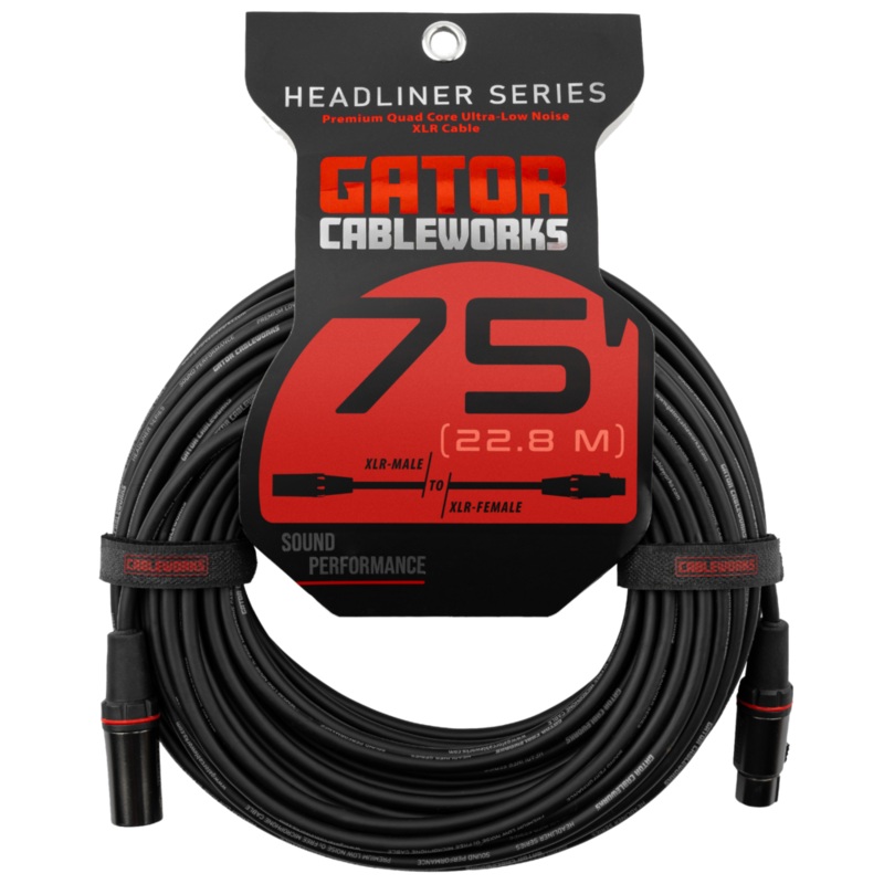 Gator GCWH-XLR-75 Headliner Series XLR Microphone Cable – 75ft