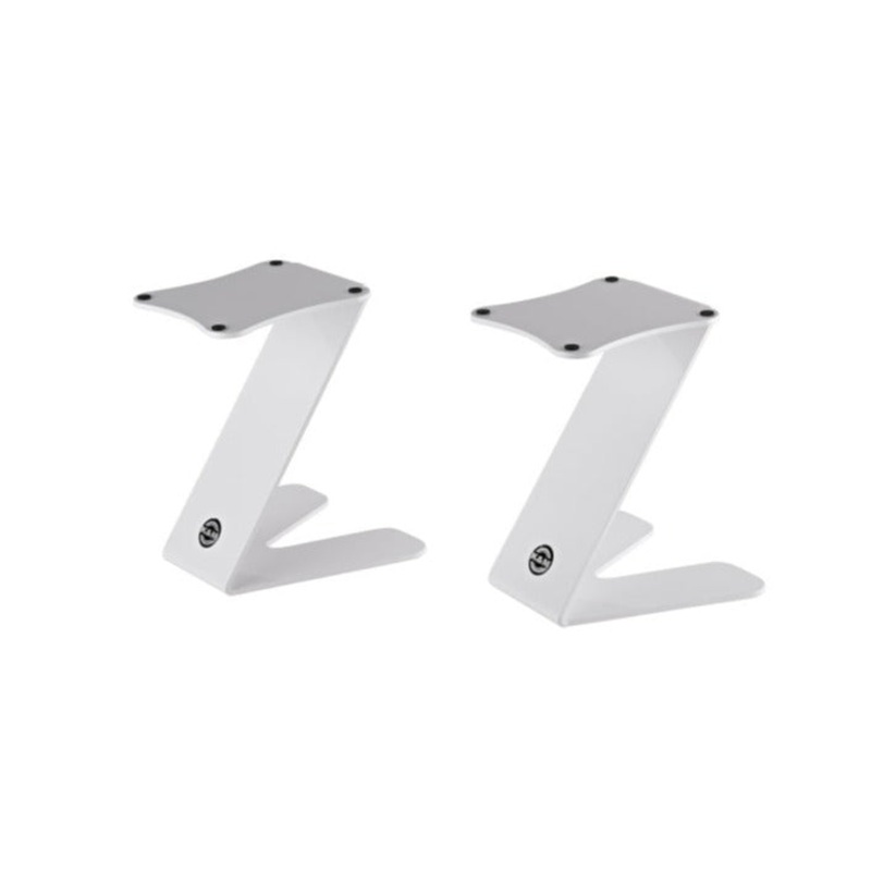 K&M 26773 Z Shape Studio Monitor Stand – Set of 2 (White)