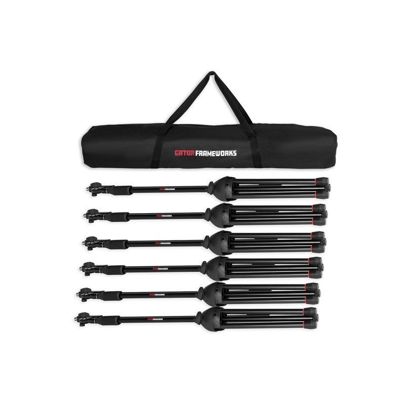 Gator GFW-MIC-6PACKBG 6-Pack Of Mic Stands with Carry Bag