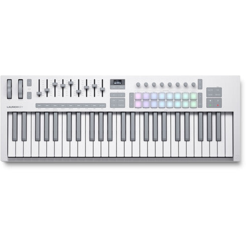 Novation LAUNCHKEY 49 MK4 USB MIDI Keyboard Controller (White, 49 Keys)