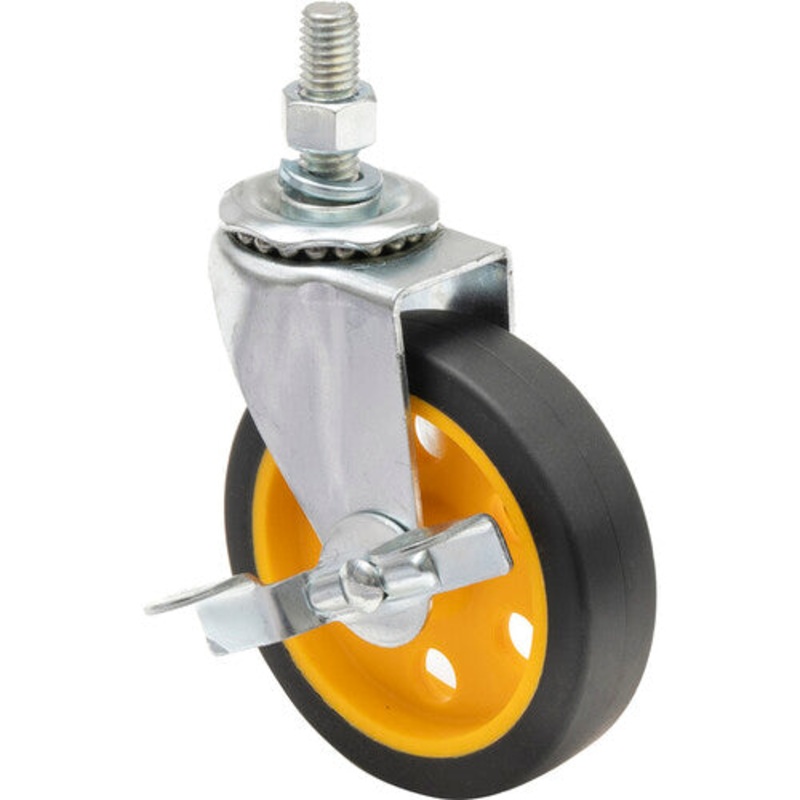 Rock-N-Roller RCSTR4X1 Caster Wheel with Brake for R2 and R6 Carts (2-Pack) – 4 x 1″