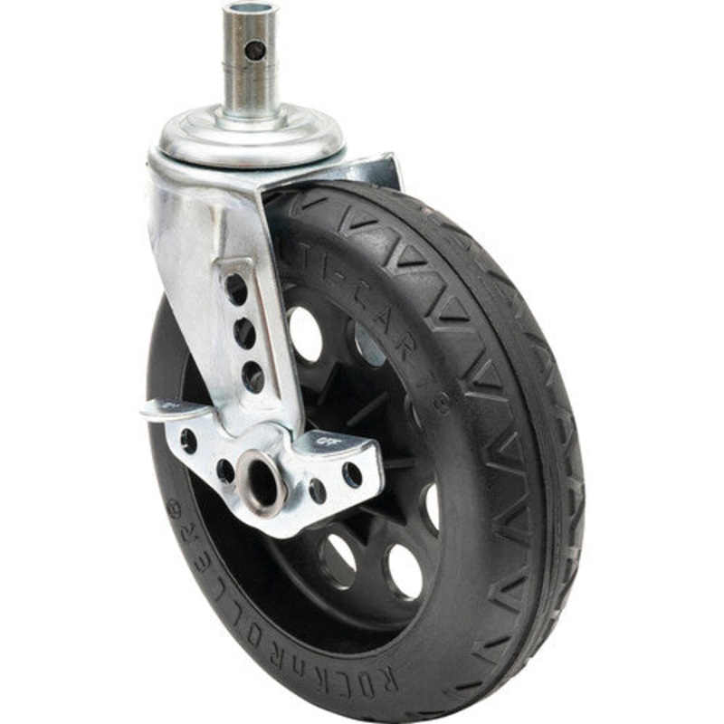 Rock-N-Roller RCSTR8X2BK All-Terrain Stealth Caster with Brake for R12STEALTH 2-Pack (Black Hub) – 8×2″