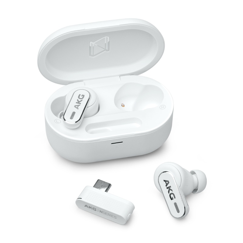 AKG AKGN5HYBRIDWHTAM True Wireless Noise Canceling Earbuds (White)