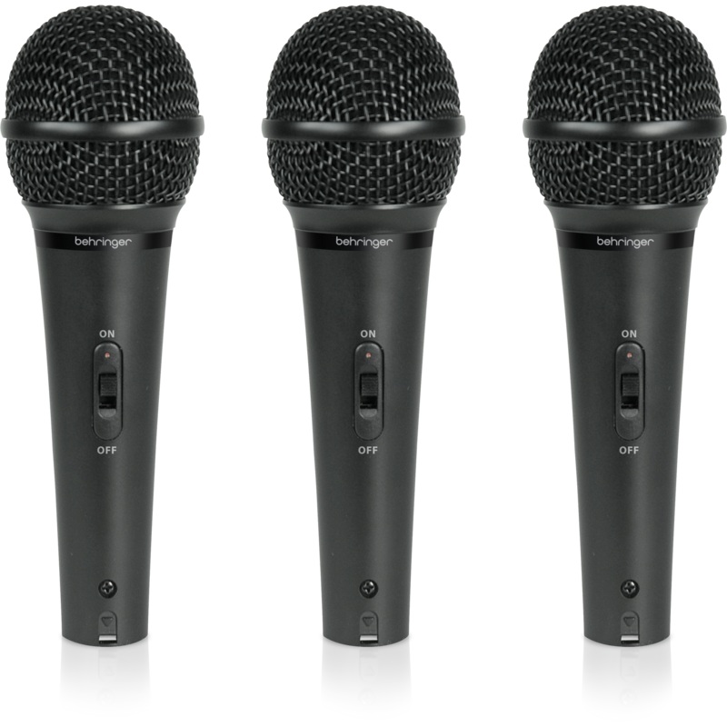 Behringer XM1800S 3 Dynamic Cardioid Vocal Microphones Set Of 3