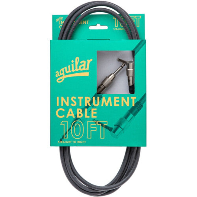 Aguilar AGINST10RS Right-Angle to Straight Connector Instrument Cable – 10′