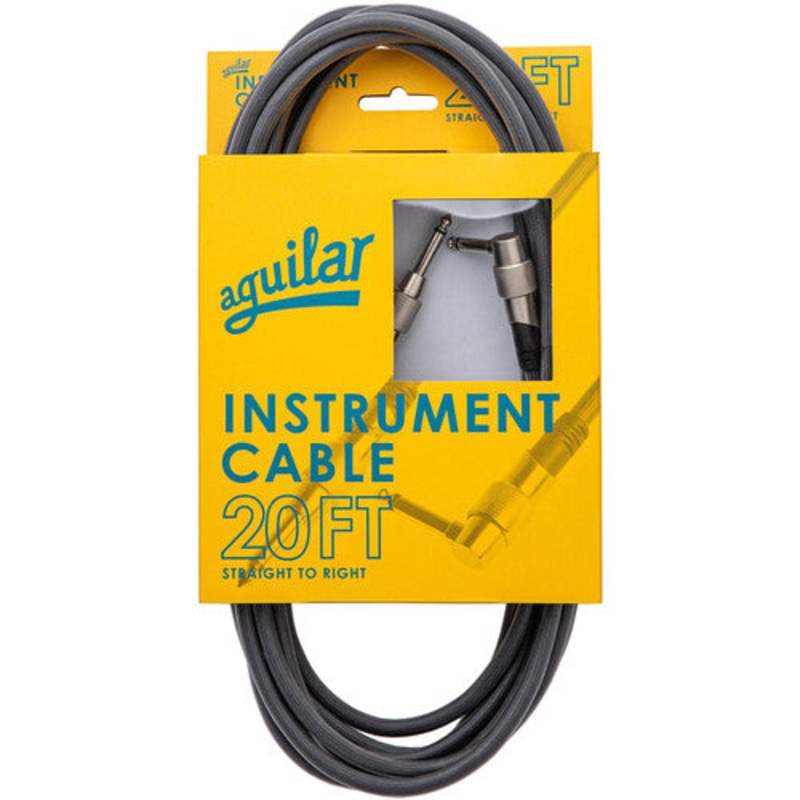Aguilar AGINST20RS Right-Angle to Straight Connector Instrument Cable – 20′