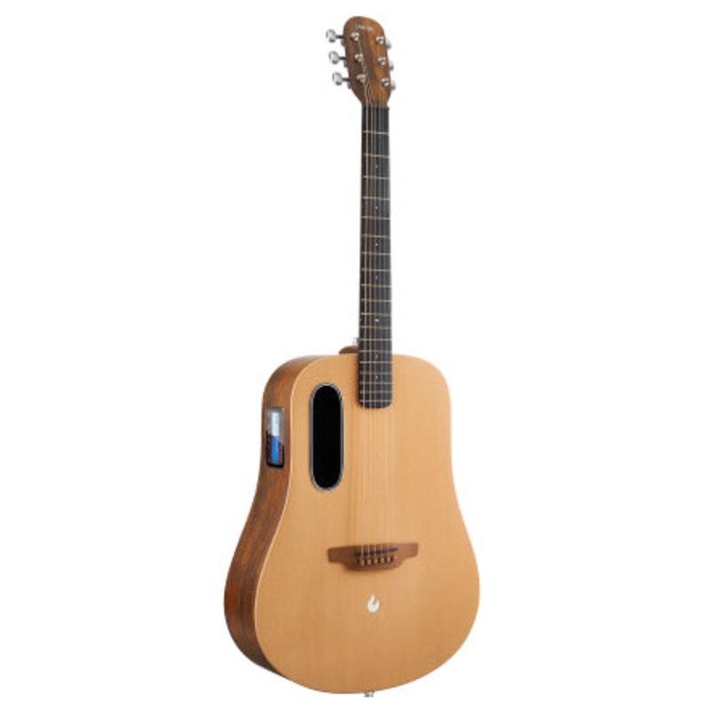 Lava Music LAVA ME 4 SPRUCE Series Acoustic Electric Guitar – 41″ (Woodgrain Brown & Burlywood)
