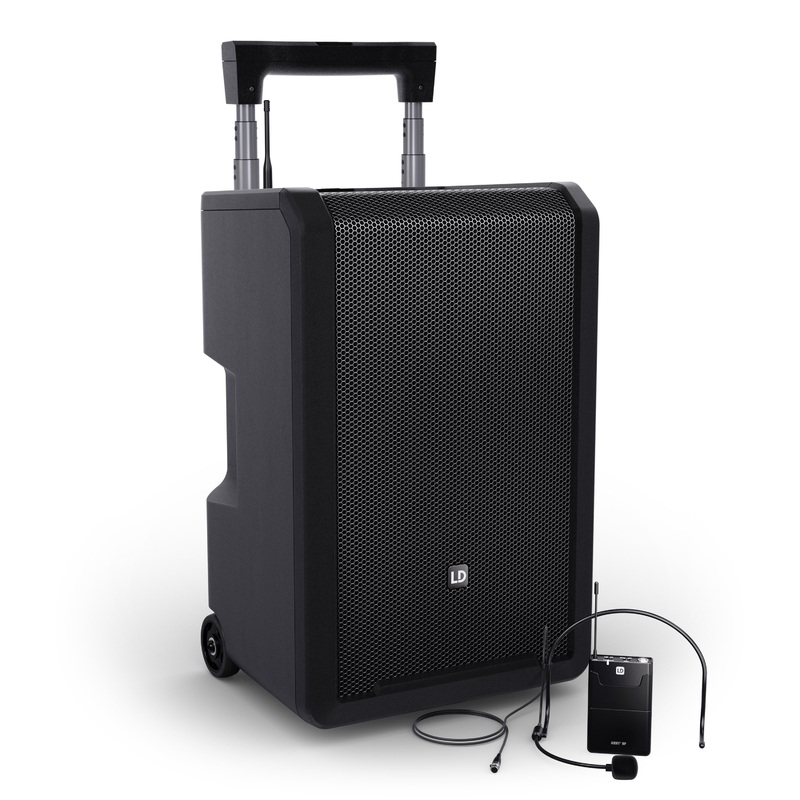 LD Systems ANNY 10 BPH B4.7 Portable battery-powered Bluetooth PA System With Mixer & Headset Microphone (Incl. Bodypack) – 10″