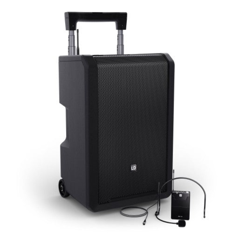 LD Systems ANNY 10 BPH B5.1 Portable Battery-Powered Bluetooth PA System With Mixer & Headset Microphone (Incl. Bodypack) – 10″