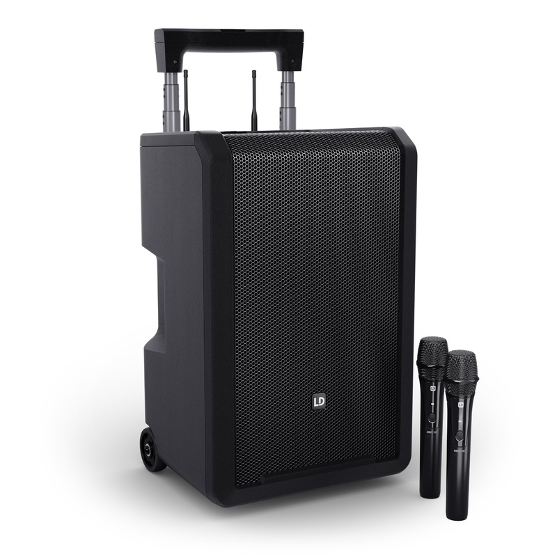 LD Systems ANNY 10 HHD 2 B5.1 Portable battery-powered Bluetooth PA System With Mixer And Wireless Handheld Microphones – 10″