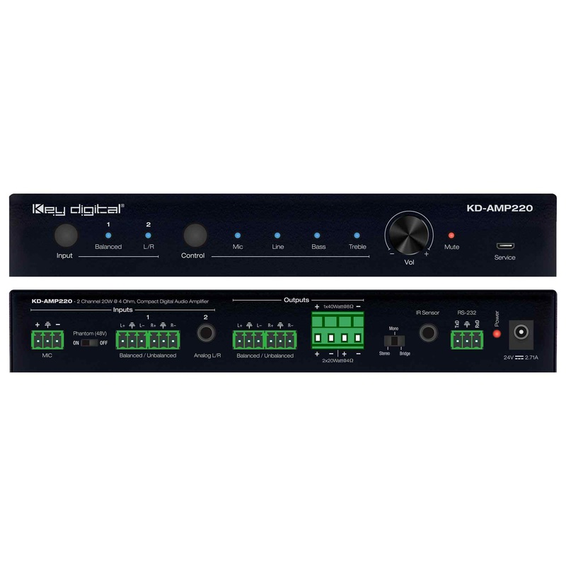Key Digital KD-3.5MMEXT6 Compact Digital Amplifier and Pre-Amplifier