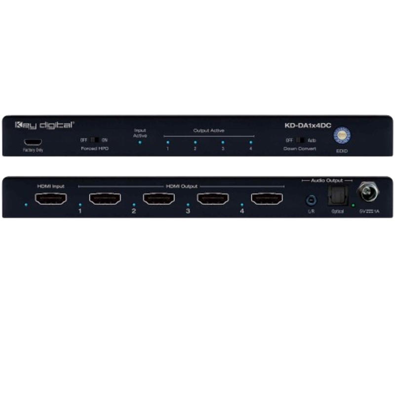 Key Digital KD-DA1X4DC HDMI Distribution Amplifier