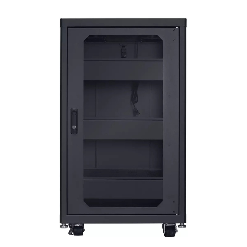 Lowell LCDR-1824 Designer AV Rack with Tempered Glass Door – 18U x 24″D