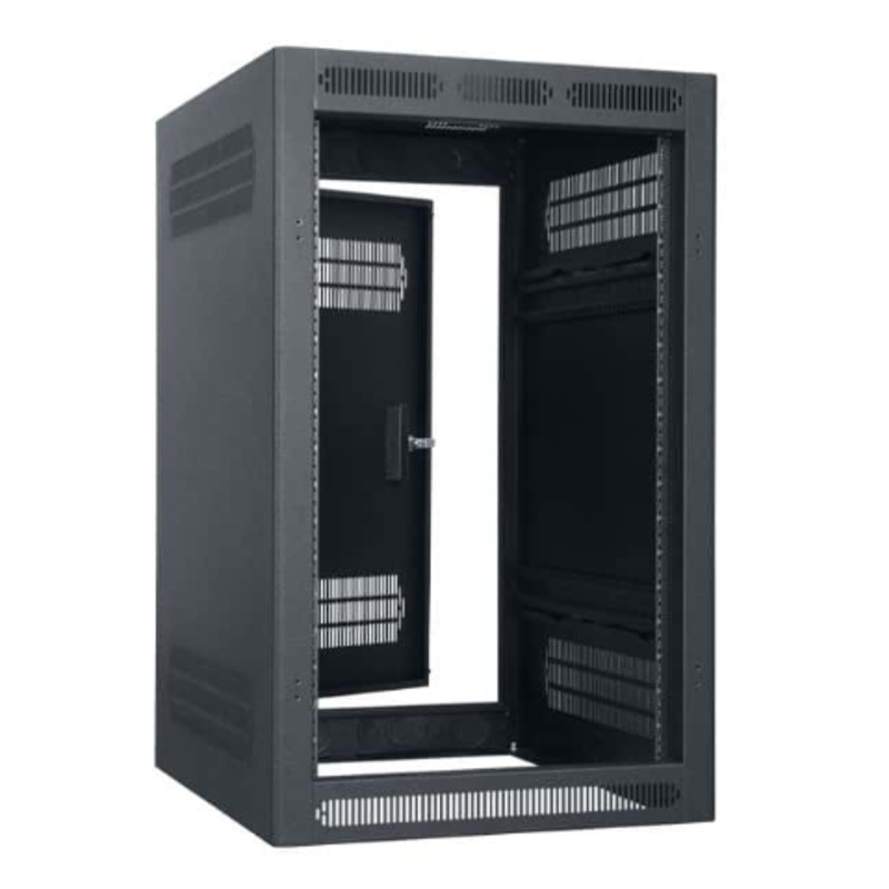 Lowell LER-1827 Enclosed AV Rack with Rear Door – 18U x 27″D