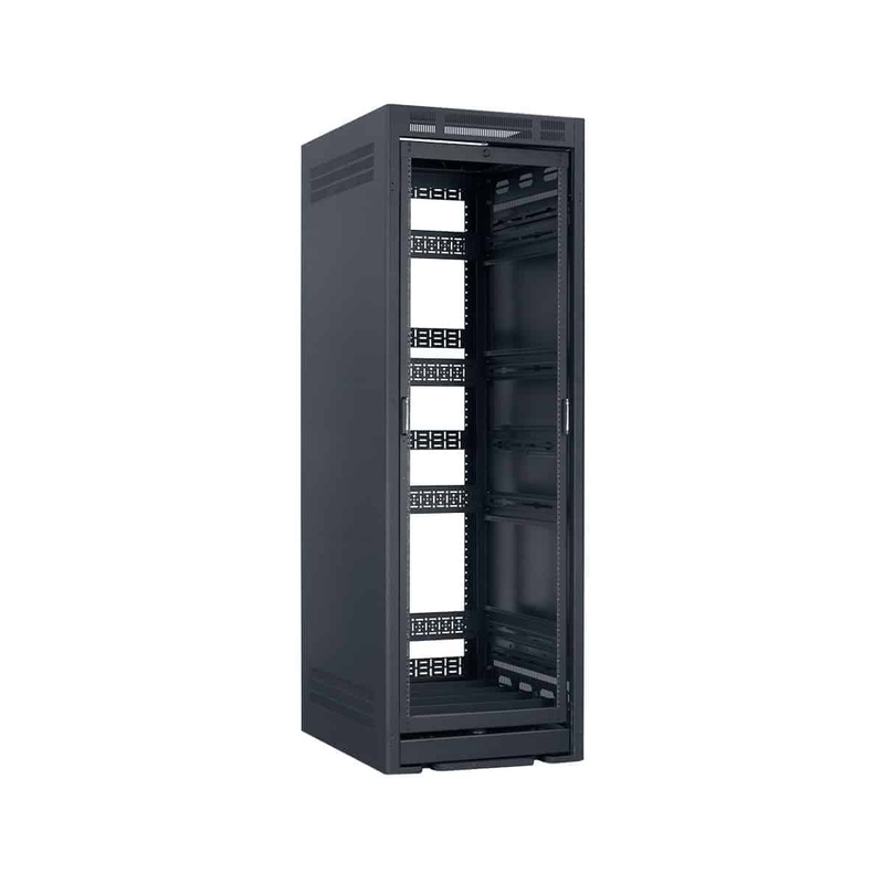Lowell LHR-3532 Host Cabinet with Rollout-Rotating AV Rack – 35U x 32″D