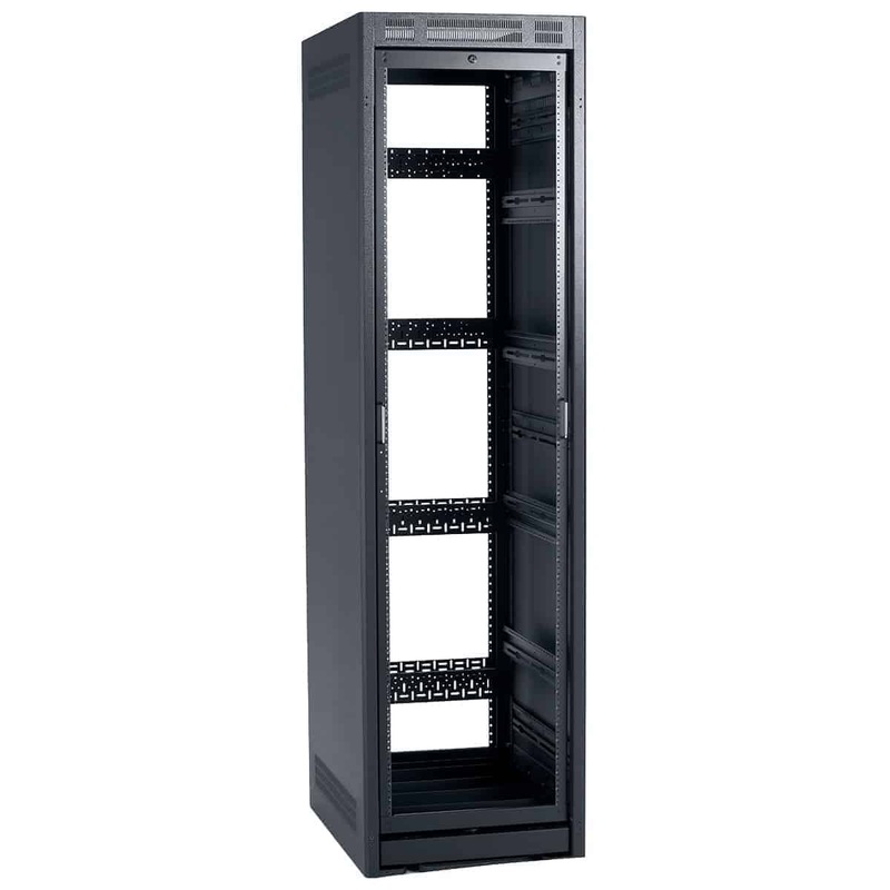 Lowell LHR-4432 Host Cabinet with Rollout-Rotating AV Rack – 44U x 32″D