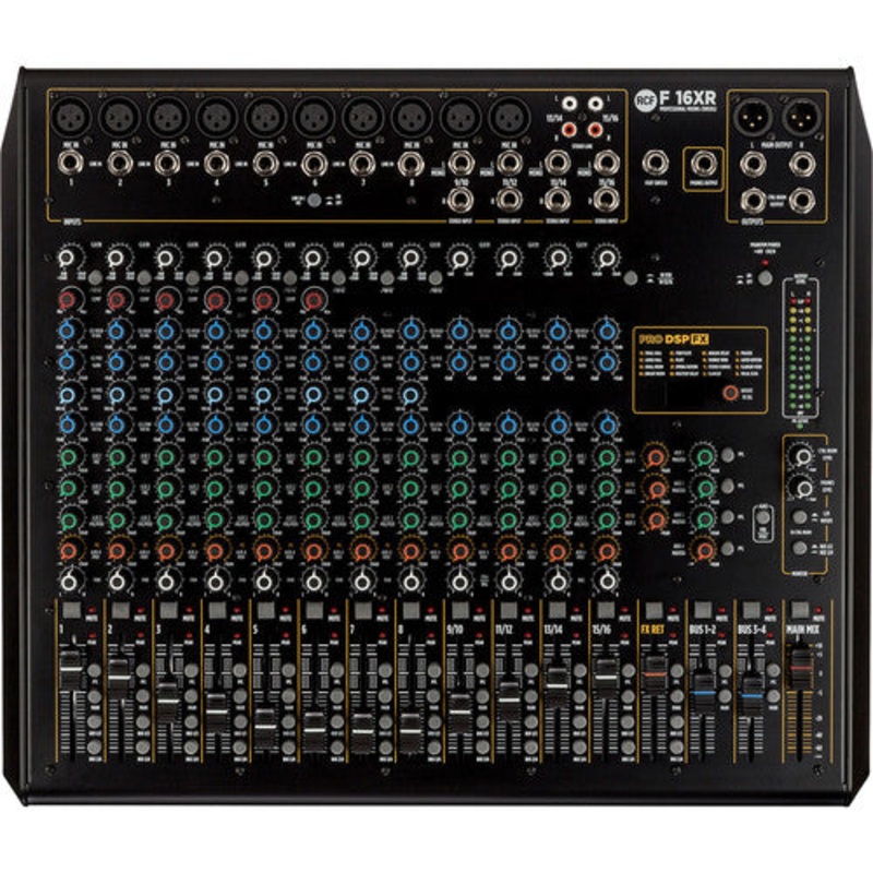 RCF F-16XR 16-Channel Mixer with Multi-FX and Stereo USB Interface