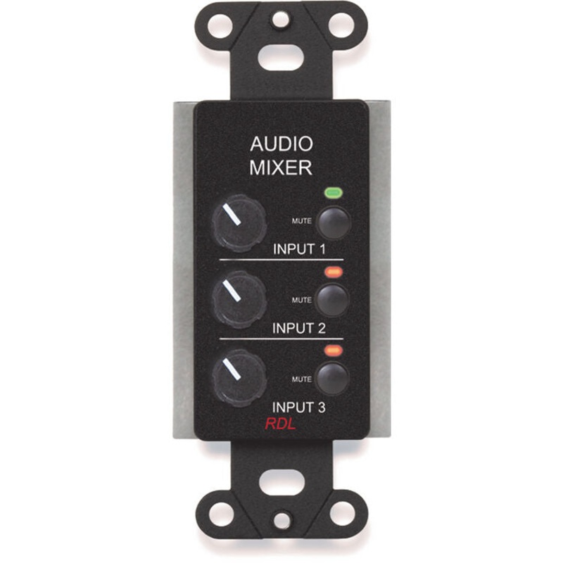RDL DB-RC3M 3 Channel Remote Audio Mixing Control Panel with Mute Button