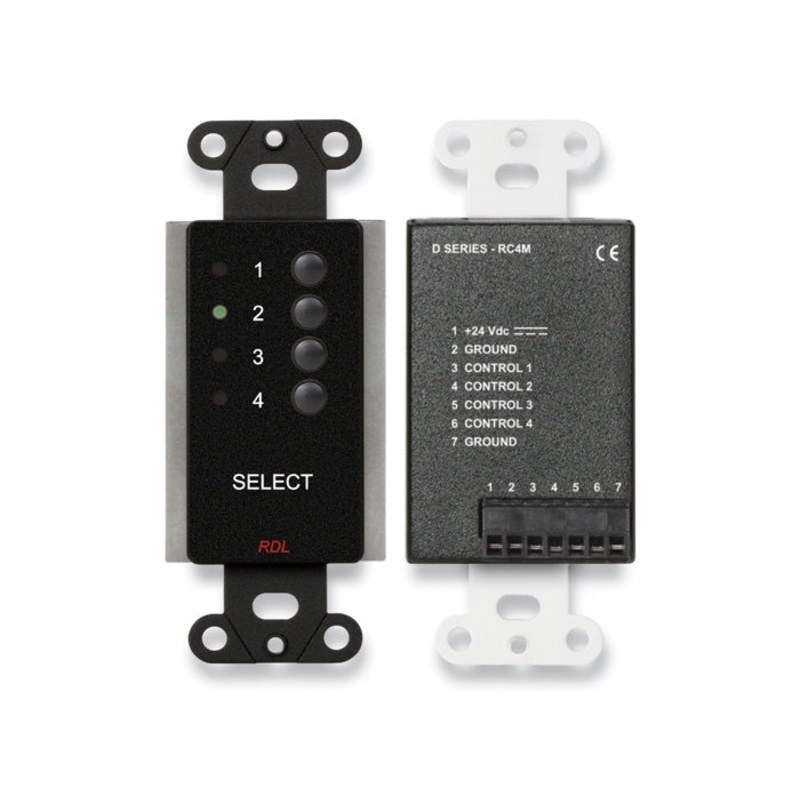 RDL DB-RC4M 4 Channel Remote Control Wall Plate