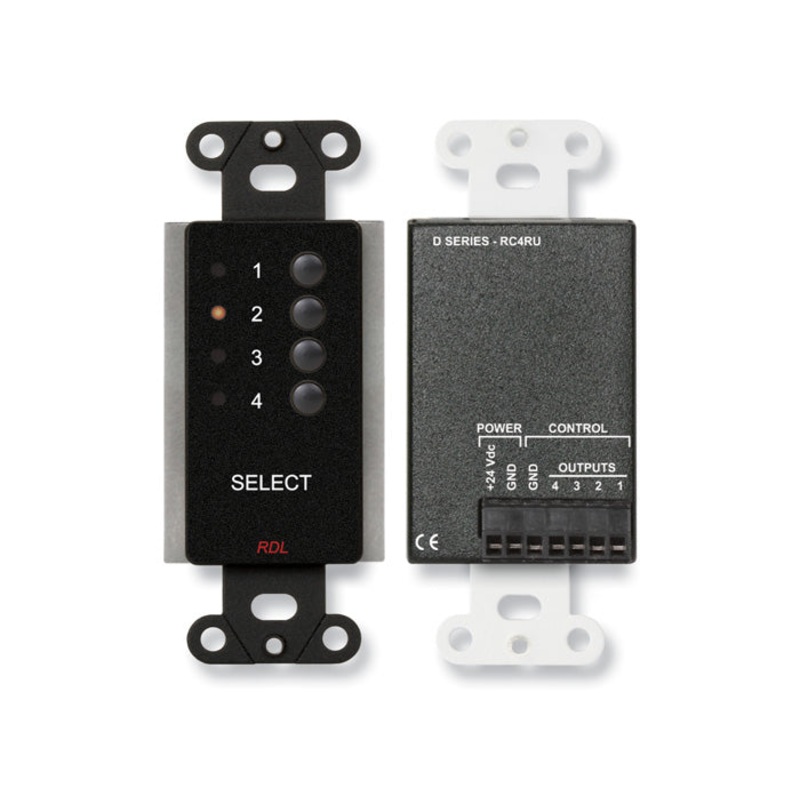 RDL DB-RC4RU 4 Channel Remote Control Wall Plate for Rack-Up