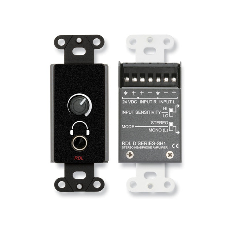RDL DB-SH1 Stereo Headphones Amplifier Wall Plate with Level Control