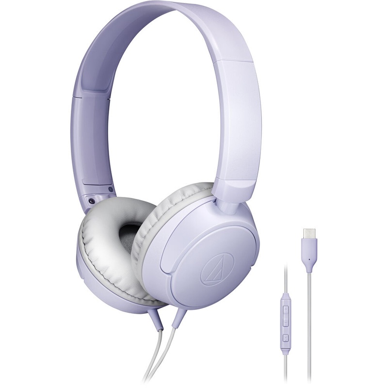 Audio-Technica ATH-S120C On-Ear USB-C Headphones (Light Violet)