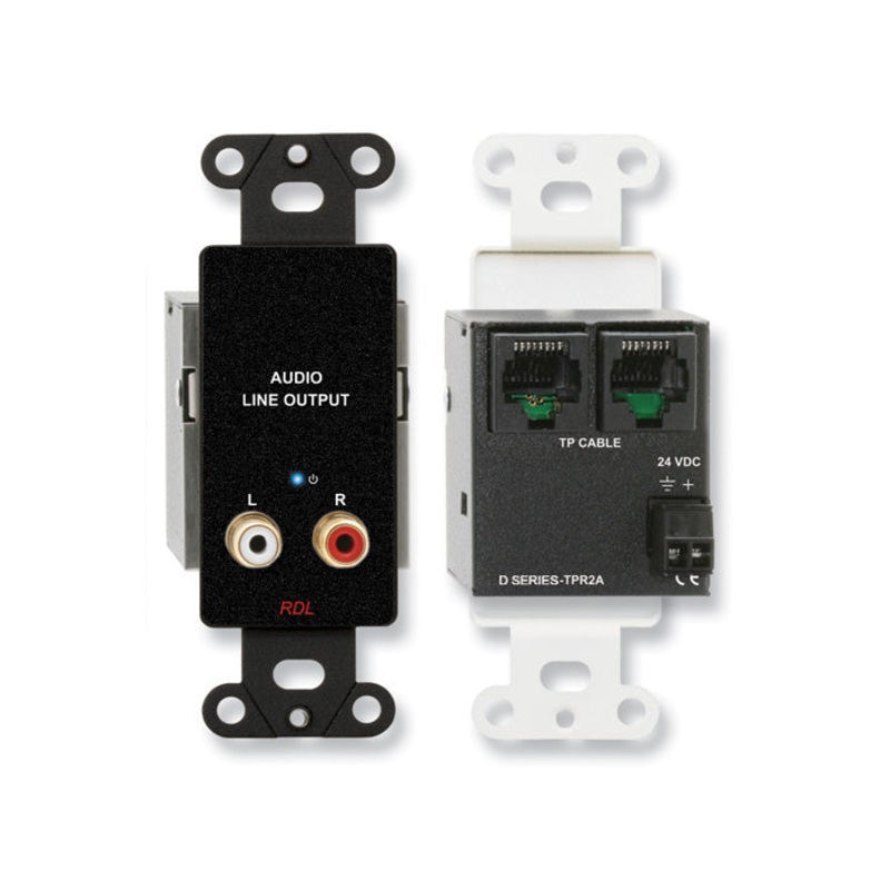 RDL DB-TPR2A Active Two Pair Receiver Stereo RCA Jack Outputs