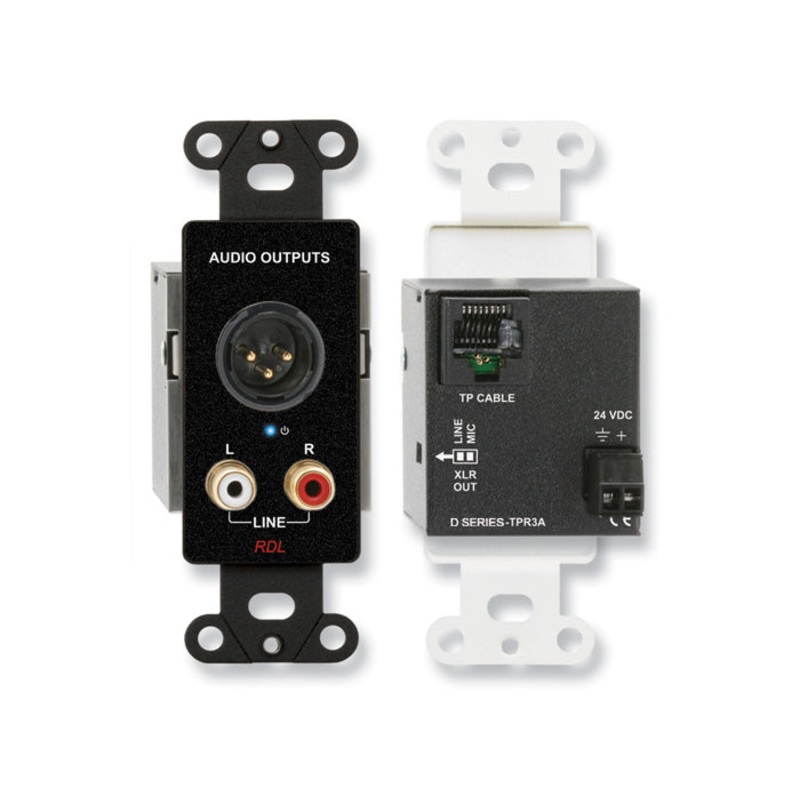 RDL DB-TPR3A Active Three Pair Receiver XLR and Stereo RCA Outputs