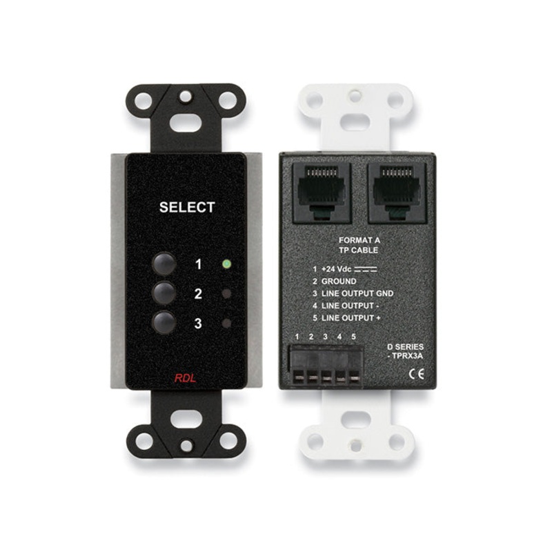 RDL DB-TPRX3A Three Input Format A Wall Plate Remote Control