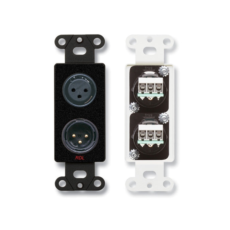 RDL DB-XLR2 XLR 3 Pin Female and 3 Pin Male Wall Plate