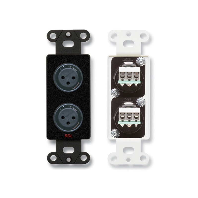 RDL DB-XLR2F Dual XLR 3 Pin Female Wall Plate