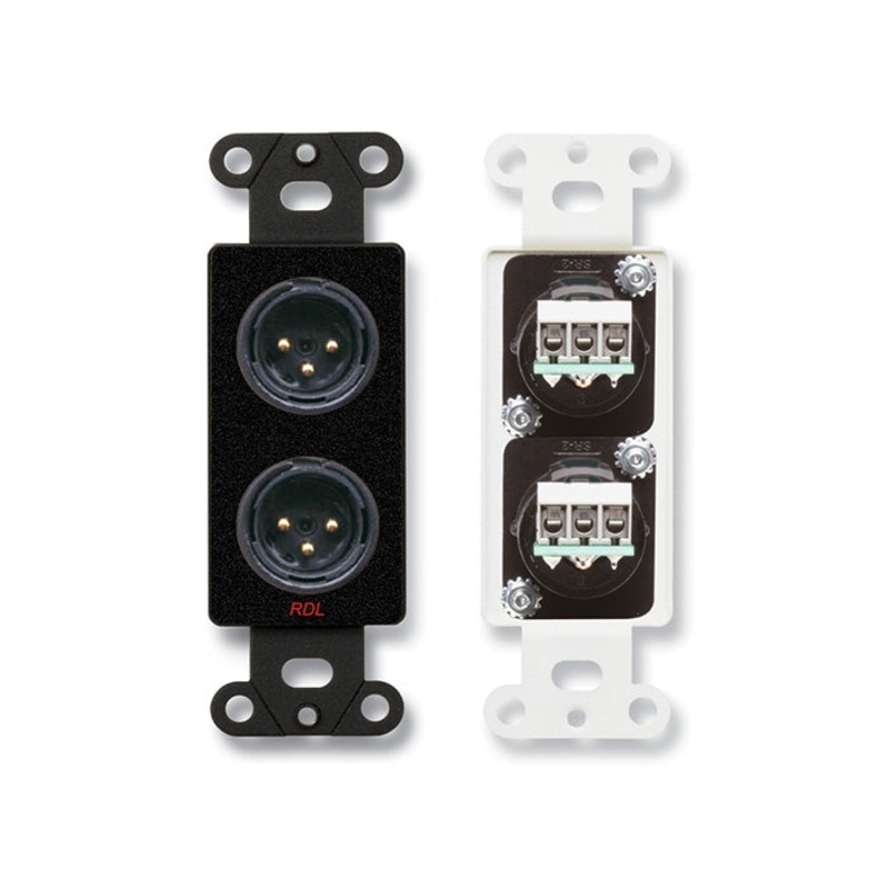 RDL DB-XLR2M Dual XLR 3 Pin Male Jack Wall Plate