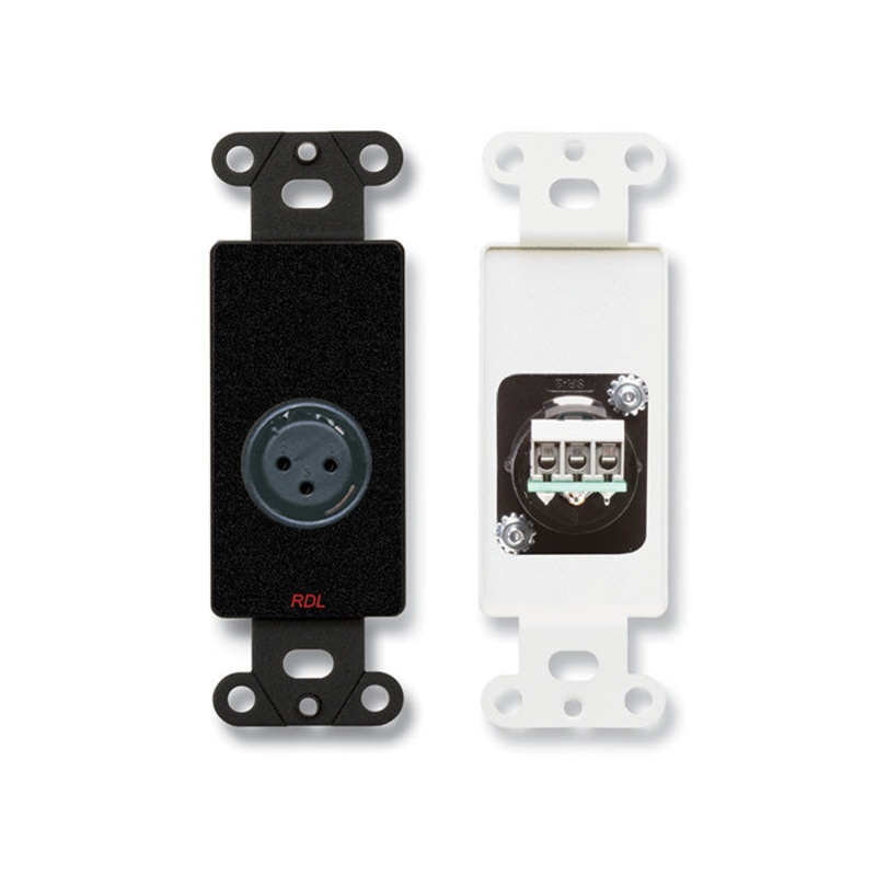RDL DB-XLR3F XLR 3 Pin Female Jack Wall Plate