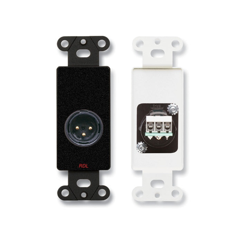 RDL DB-XLR3M XLR 3 Pin Male Jack Wall Plate