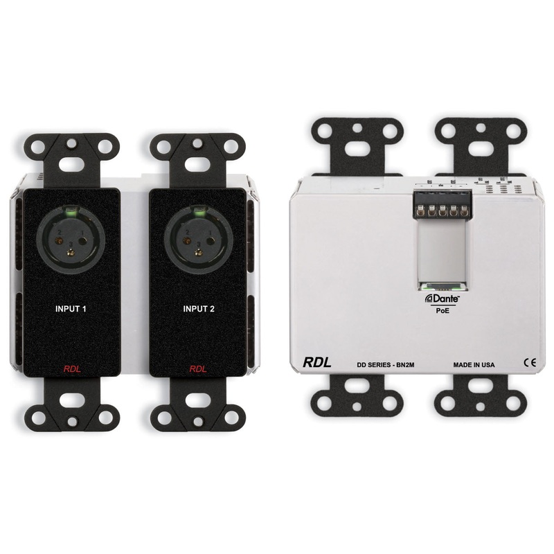 RDL DDB-BN2M Wall Mounted Bi Directional Microphone Line with Dante – 2×2