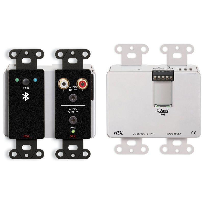 RDL DDB-BTN44 Wall Mounted Bi Directional Line Level and Bluetooth with Dante Interface