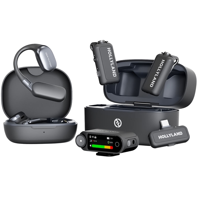 Hollyland LARK MAX 2 ULTIMATE COMBO 2-Person Wireless Microphone System for Cameras and Mobile Devices (Space Gray) – 2.4 GHz