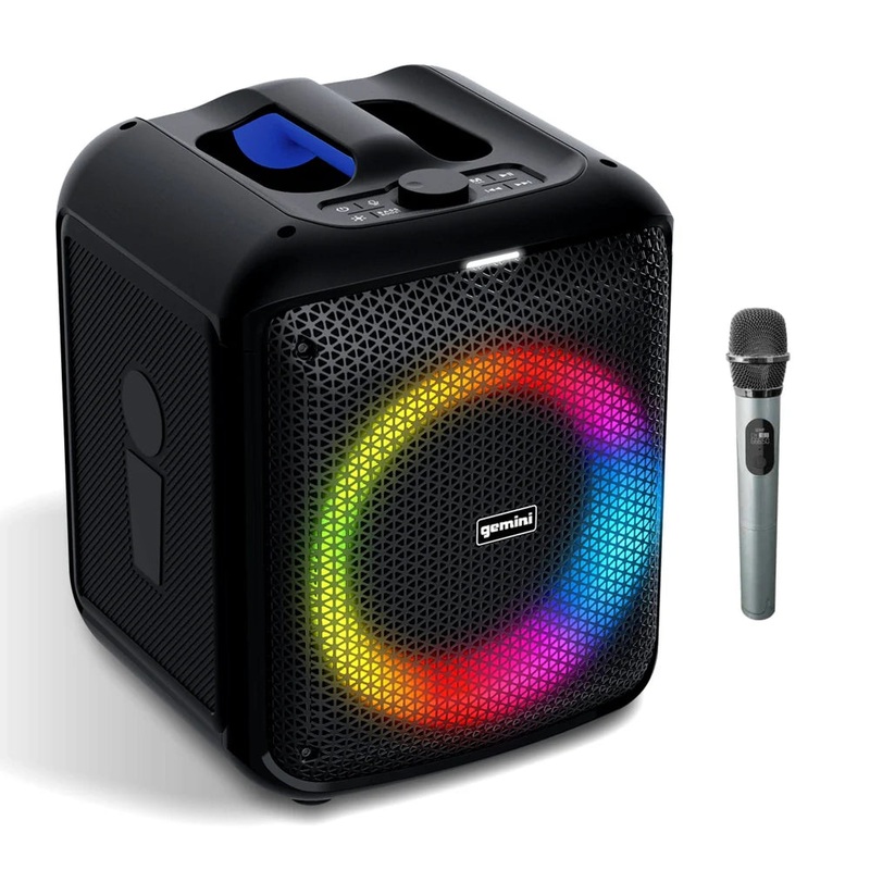 Gemini GGO-650L Portable Bluetooth Karaoke Speaker with LED Party Lighting
