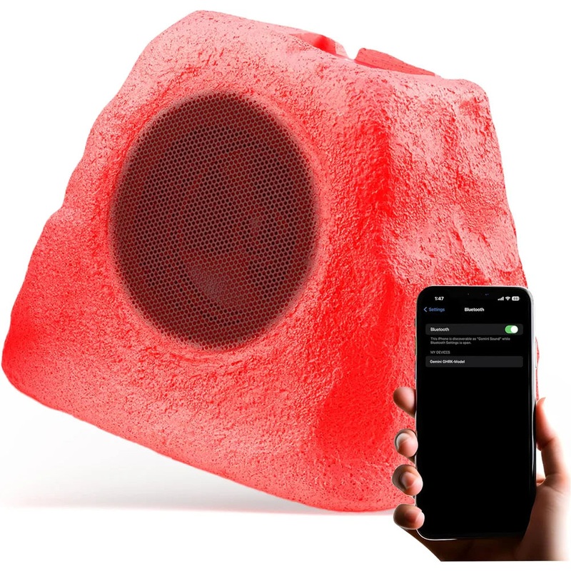 Gemini GHRK-500LTMS Outdoor Waterproof Rock Bluetooth Speaker with LED