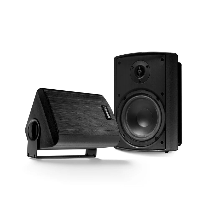 Gemini GHSI-W400BT-PR-BLK Waterproof Bluetooth Outdoor Wall Speakers (Black) – 4″