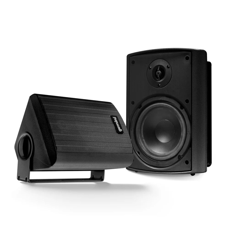 Gemini GHSI-W525BT-PR-BLK Waterproof Mountable Outdoor Bluetooth Speakers (Black) – 5.25″