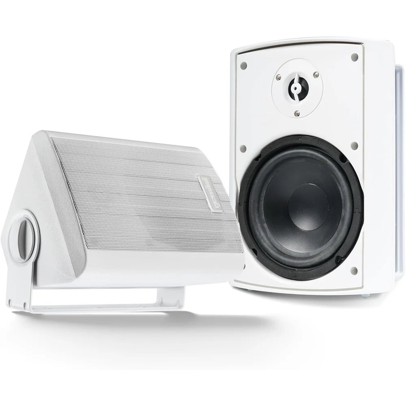 Gemini GHSI-W525BT-PR-WHT Waterproof Mountable Outdoor Bluetooth Speakers (White) – 5.25″
