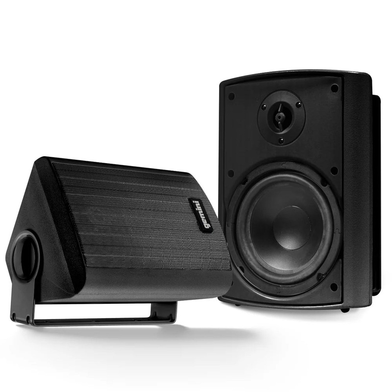 Gemini GHSI-W650BT-PR-BLK Waterproof Mountable Outdoor Bluetooth Speakers (Black) – 6.5″