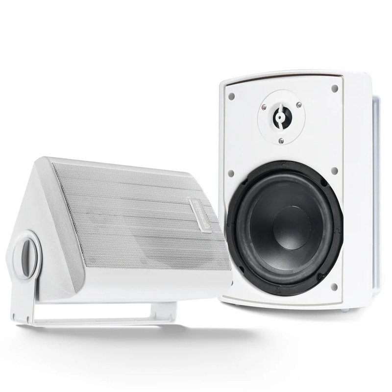 Gemini GHSI-W650BT-PR-WHT Waterproof Mountable Outdoor Bluetooth Speakers (White) – 6.5″