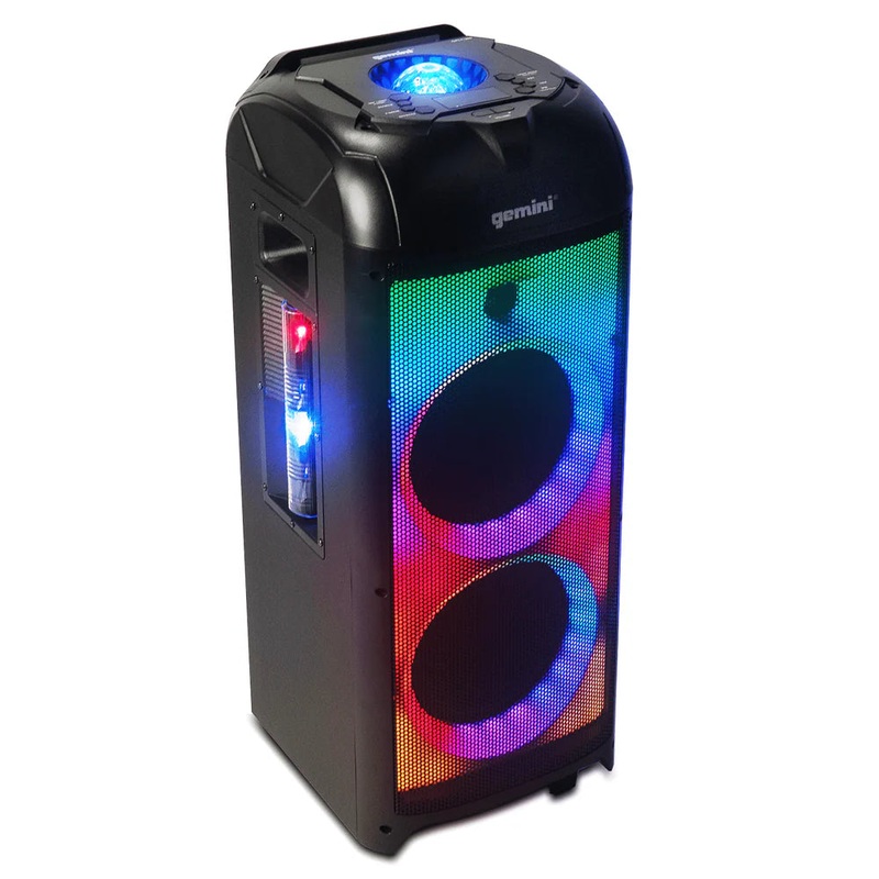 Gemini GPLT-360 Portable Bluetooth Speaker with LEDs – 8″