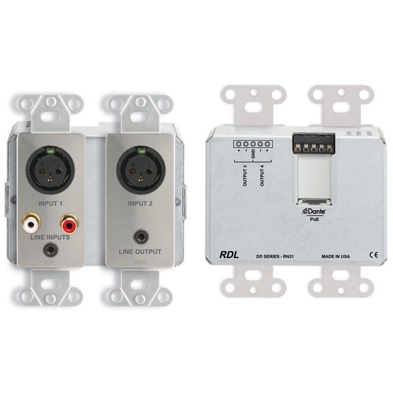RDL DDS-RN31 Wall Mounted Bi Directional Microphone Line with Dante Interface