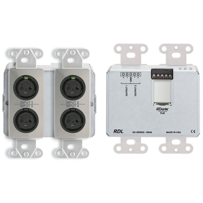 RDL DDS-RN40 Wall Mounted Bi Directional Microphone Line with Dante Interface