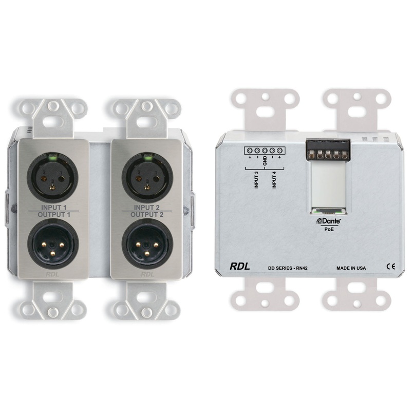 RDL DDS-RN42 Wall Mounted Bi Directional Microphone Line with Dante Interface